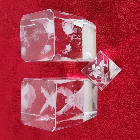 3 piece of 3D Glass paper weights Display. - Picture 8 of 10
